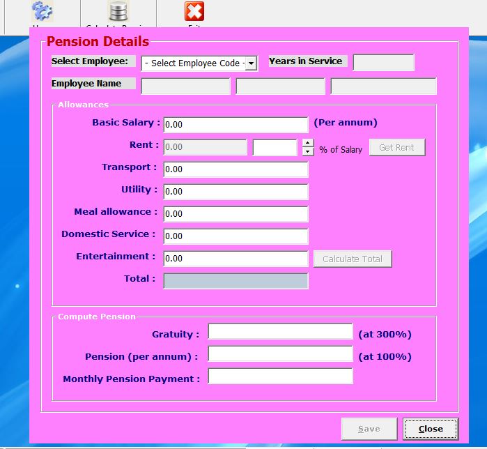 Pension management system