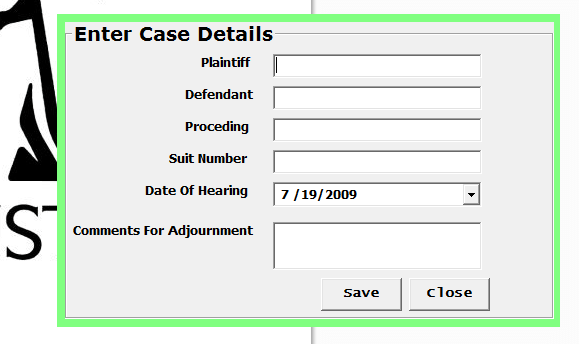 Court case scheduling system