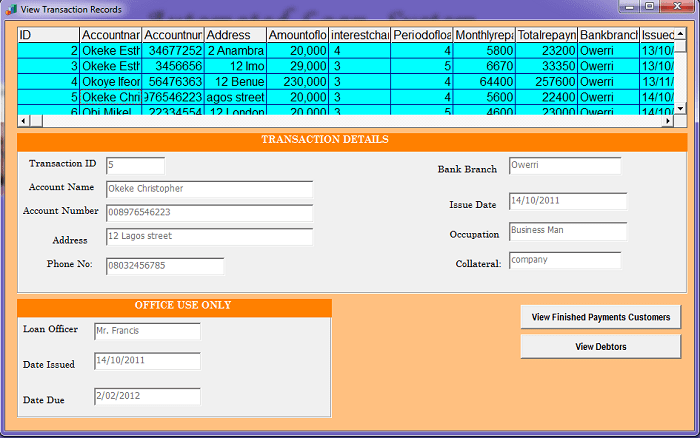 Loan management system