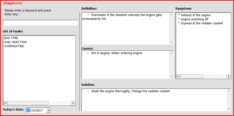 Expert system for automobile fault detection and diagnosis Expert system for automobile fault detection and diagnosis