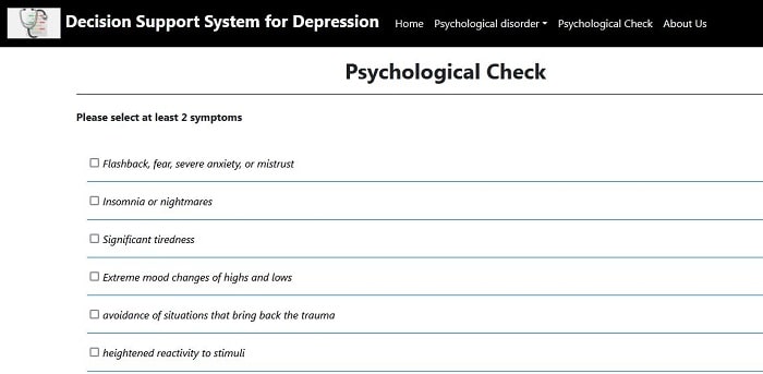 Web-based decision support system for depression diagnosis and management (PHP source codes)