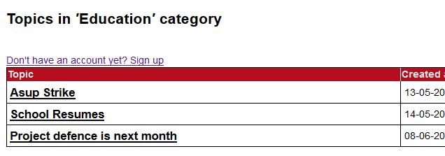 Online forum for staff and students (PHP source codes)