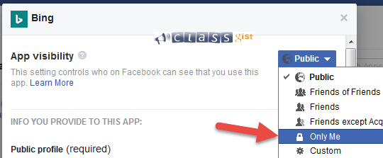 Control who sees the apps you use on Facebook
