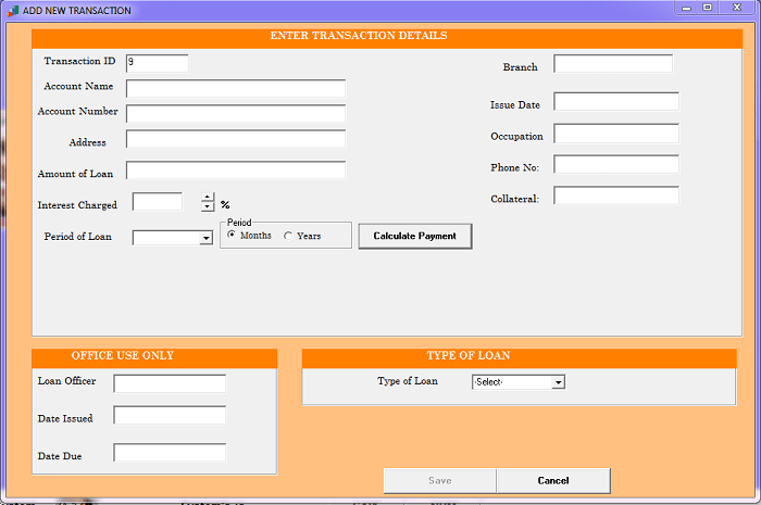 Loan management system (free source codes)