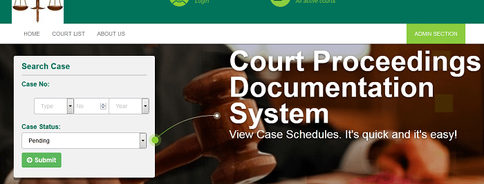 Web-based court case management system (PHP source codes)