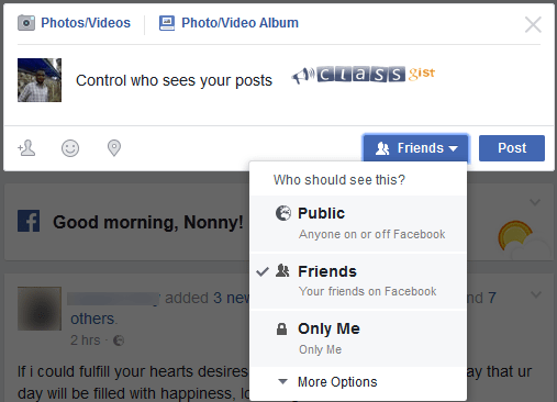 Control who sees your Facebook posts