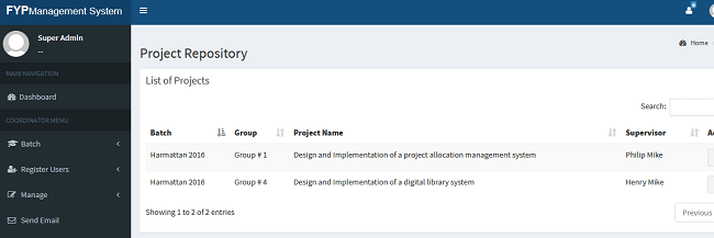 Web-based final year students research project supervision management system (PHP source codes) Web-based final year students research project supervision management system (PHP source codes)