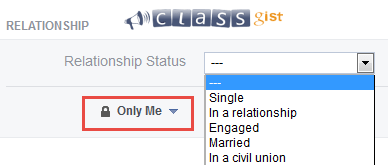 Change your relationship status on Facebook so only you could see it