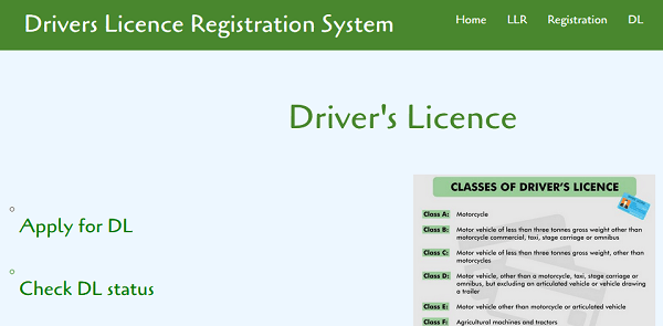 Online drivers licence registration and renewal system (PHP source codes)