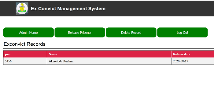 Online ex-convict management system (PHP source codes)