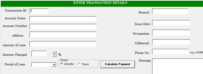 Loan management system with SMS notification