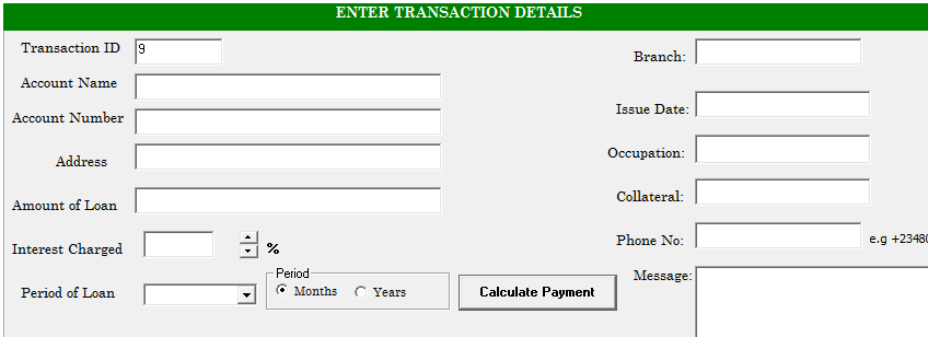 Loan management system with SMS notification Loan management system with SMS notification